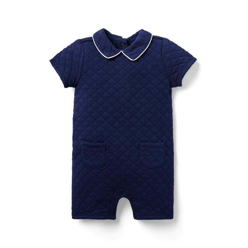 Baby Quilted Collar Romper - Janie And Jack